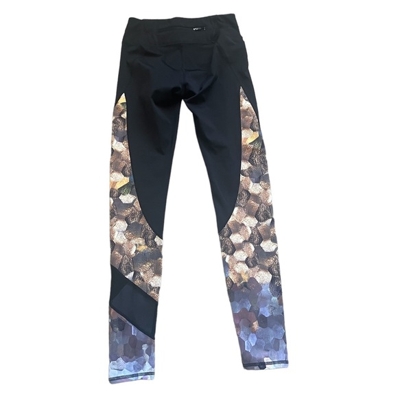 Athleta Asym Mesh Sonar Honeycomb Print Athletic Legging Extra Small XS - Picture 5 of 10